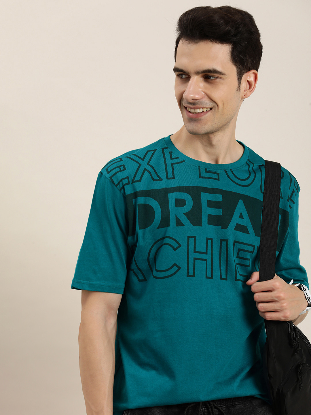 HERE&NOW Printed Pure Cotton T-shirt, Teal
HERE&NOW Printed Pure Cotton T-shirt, Teal