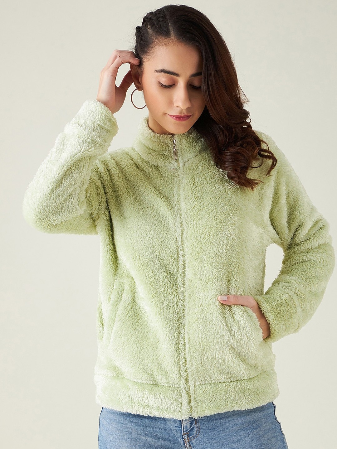 Modeve Long Sleeves Stand Collar Lightweight Open Front Jacket With Faux Fur Trim, Lime green
Modeve Long Sleeves Stand Collar Lightweight Open Front Jacket With Faux Fur Trim, Lime green