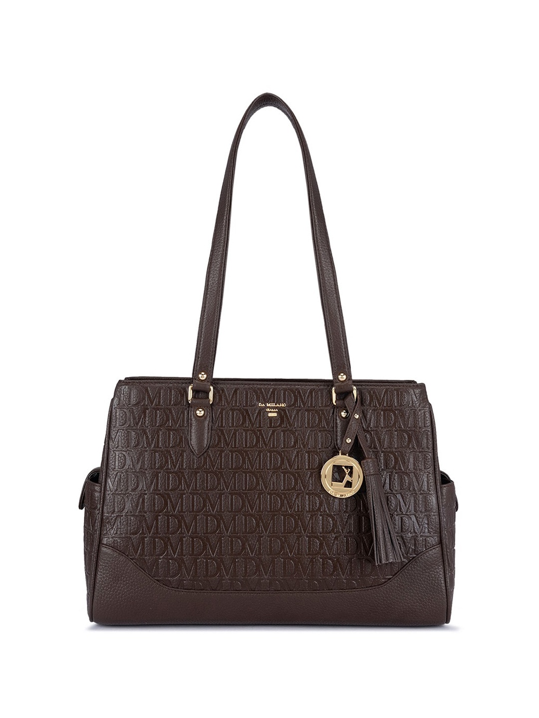 Da Milano Typography Textured Leather Structured Shoulder Bag With Tasselled, Brown
Da Milano Typography Textured Leather Structured Shoulder Bag With Tasselled, Brown