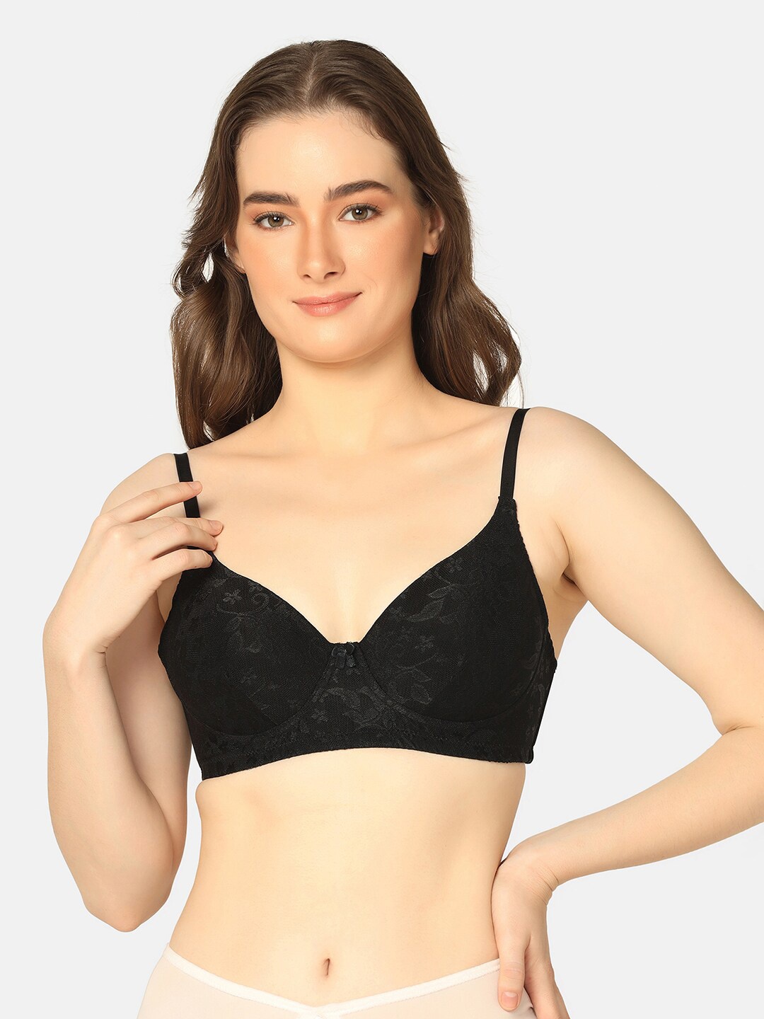 Curvy Love Plus Size Lace Full Coverage Lightly Padded T-shirt Bra With All Day Comfort, Black
Curvy Love Plus Size Lace Full Coverage Lightly Padded T-shirt Bra With All Day Comfort, Black