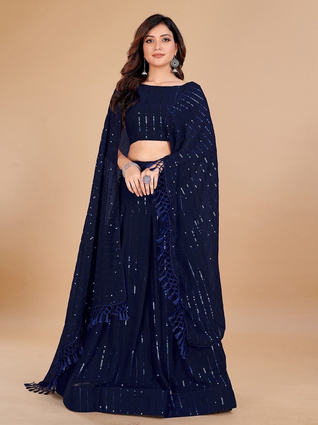 KALINI Embellished Sequinned Ready to Wear Lehenga & Unstitched Blouse With Dupatta, Blue
KALINI Embellished Sequinned Ready to Wear Lehenga & Unstitched Blouse With Dupatta, Blue