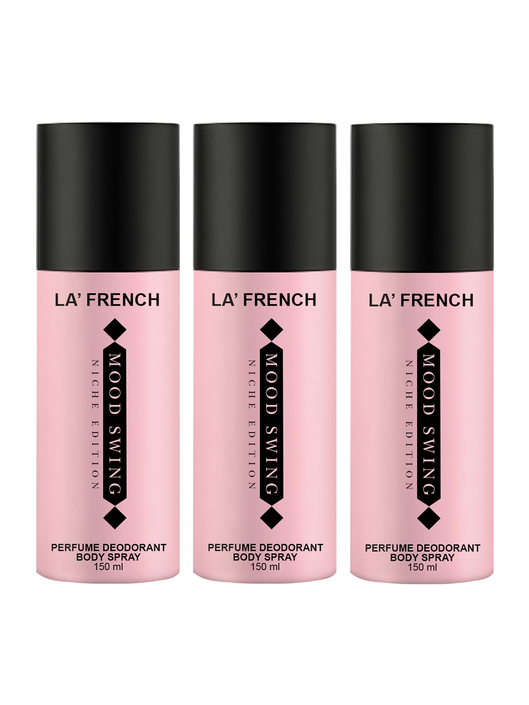 La French Set of 3 Mood Swing Niche Edition Perfumed Deodorant Body Spray - 150 ml Each, Pink
La French Set of 3 Mood Swing Niche Edition Perfumed Deodorant Body Spray - 150 ml Each, Pink