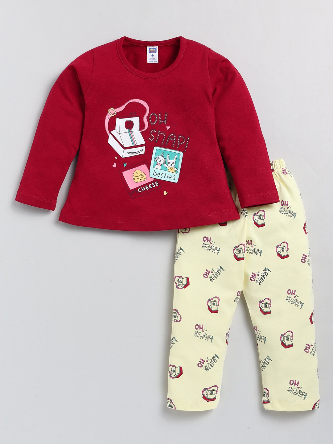 Nottie Planet Girls Graphic Printed Round Neck Long Sleeve Pure Cotton Clothing Set, Red
Nottie Planet Girls Graphic Printed Round Neck Long Sleeve Pure Cotton Clothing Set, Red