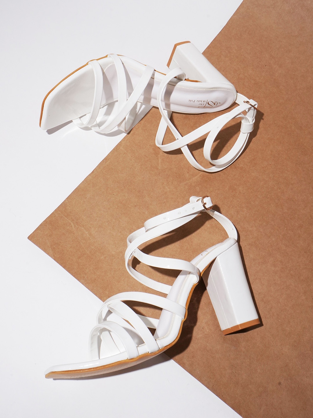 THE WHITE POLE Block Heels With Ankle Loop