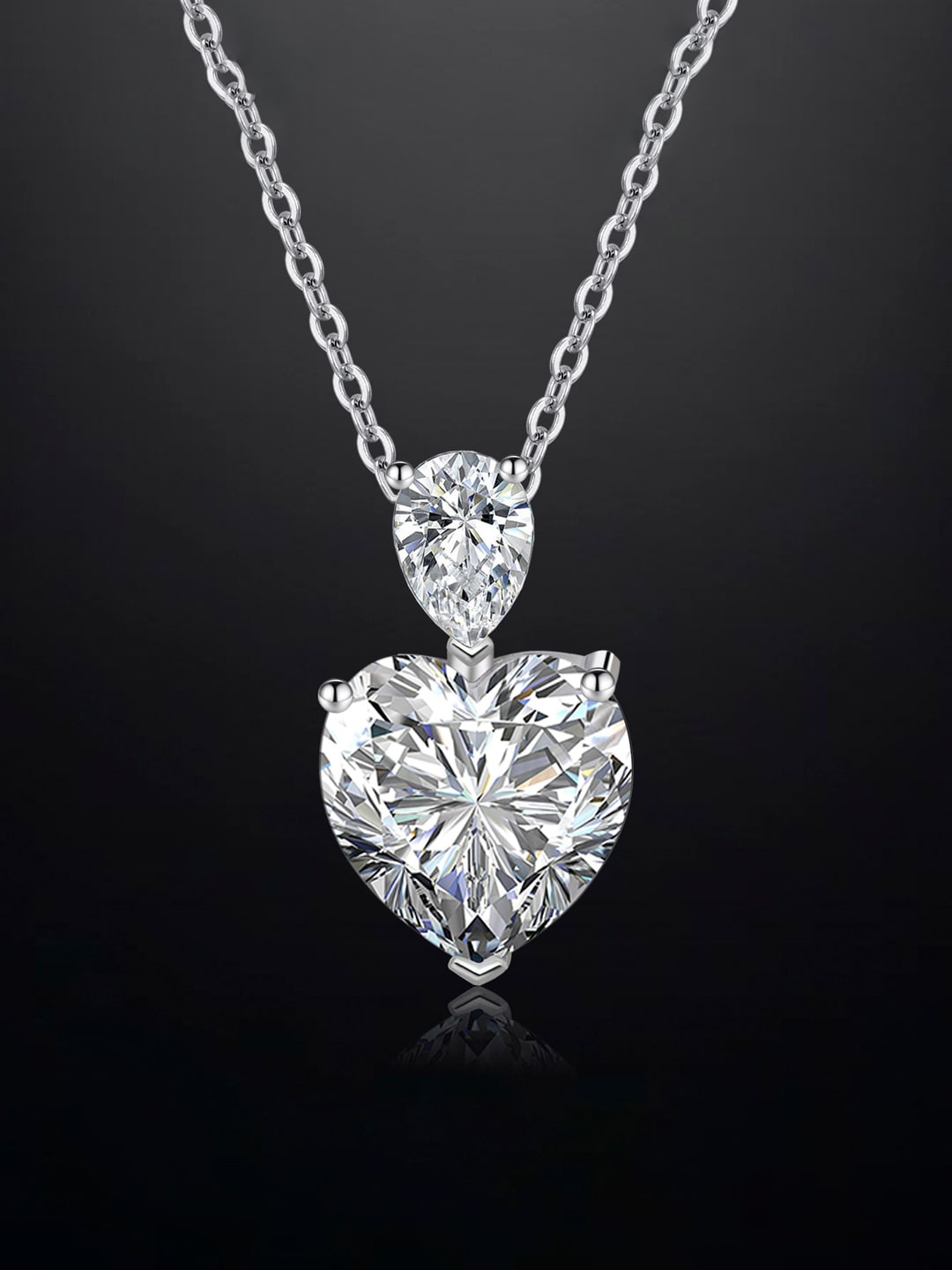 Designs & You Silver-Plated CZ-Studded Heart Pendant