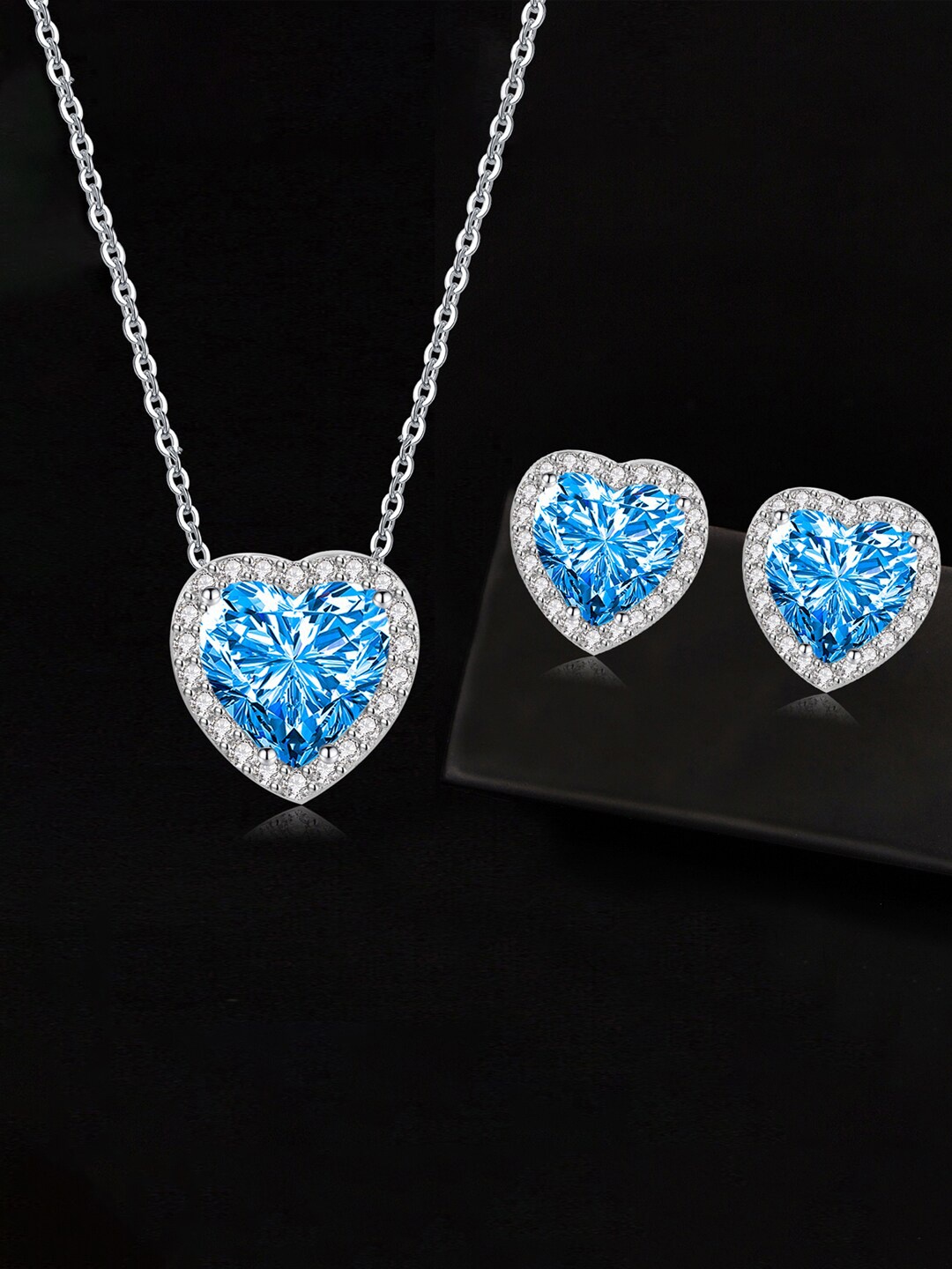 Designs & You Silver Plated Cubic Zirconia Studded Heart Shape Necklace & Earrings Set
Designs & You Silver Plated Cubic Zirconia Studded Heart Shape Necklace & Earrings Set