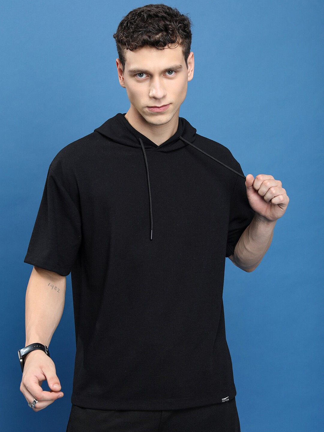 KETCH Oversized Drop Shoulder Sleeves Hooded Casual Popcorn Structured T-Shirt, Black
KETCH Oversized Drop Shoulder Sleeves Hooded Casual Popcorn Structured T-Shirt, Black