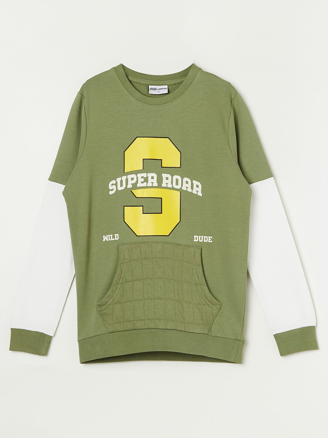 Fame Forever by Lifestyle Boys Typography Printed Pure Cotton Pullover Sweatshirt, Olive
Fame Forever by Lifestyle Boys Typography Printed Pure Cotton Pullover Sweatshirt, Olive
