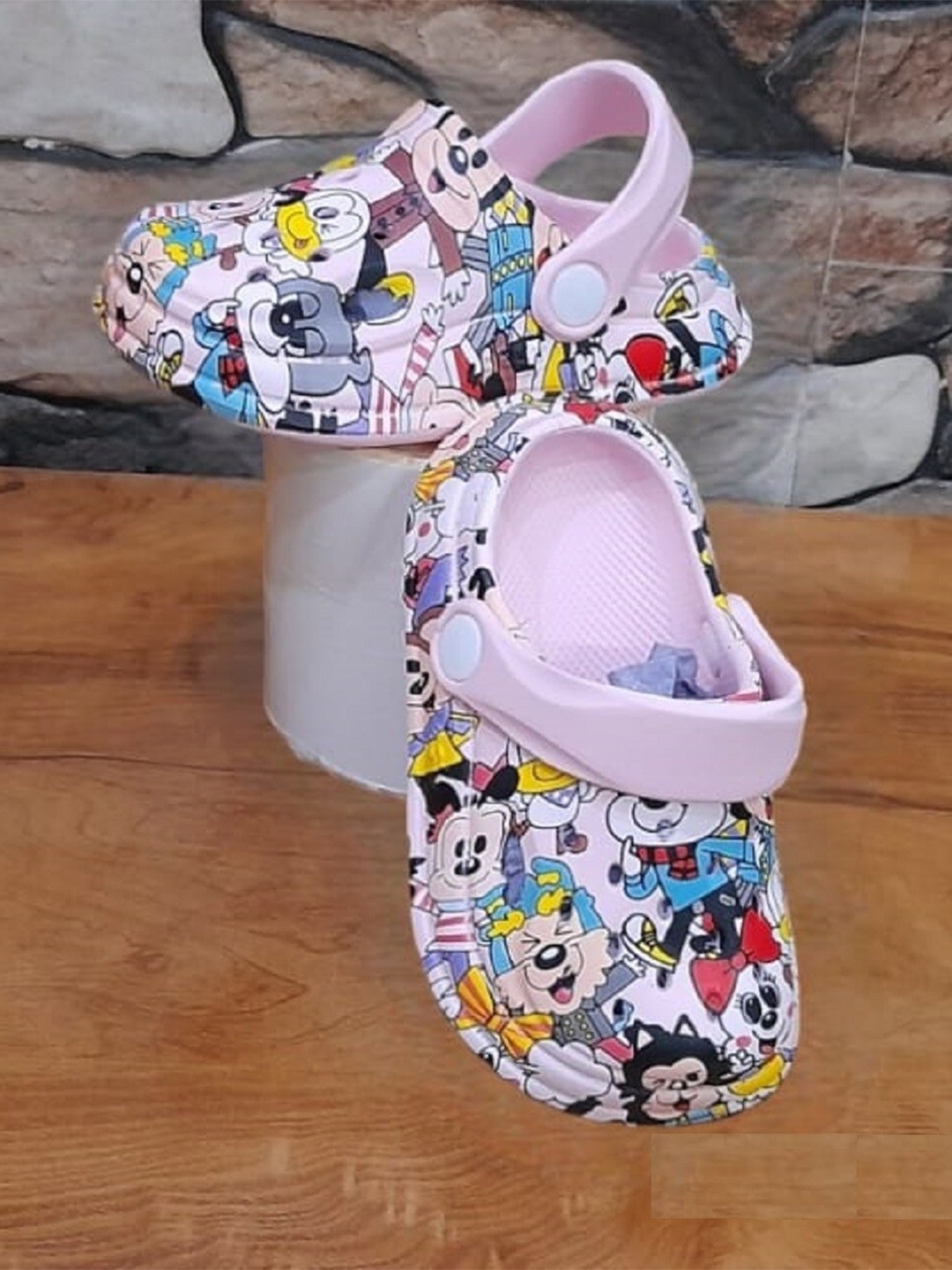 BAESD Kids Printed Croslite Clogs, Pink