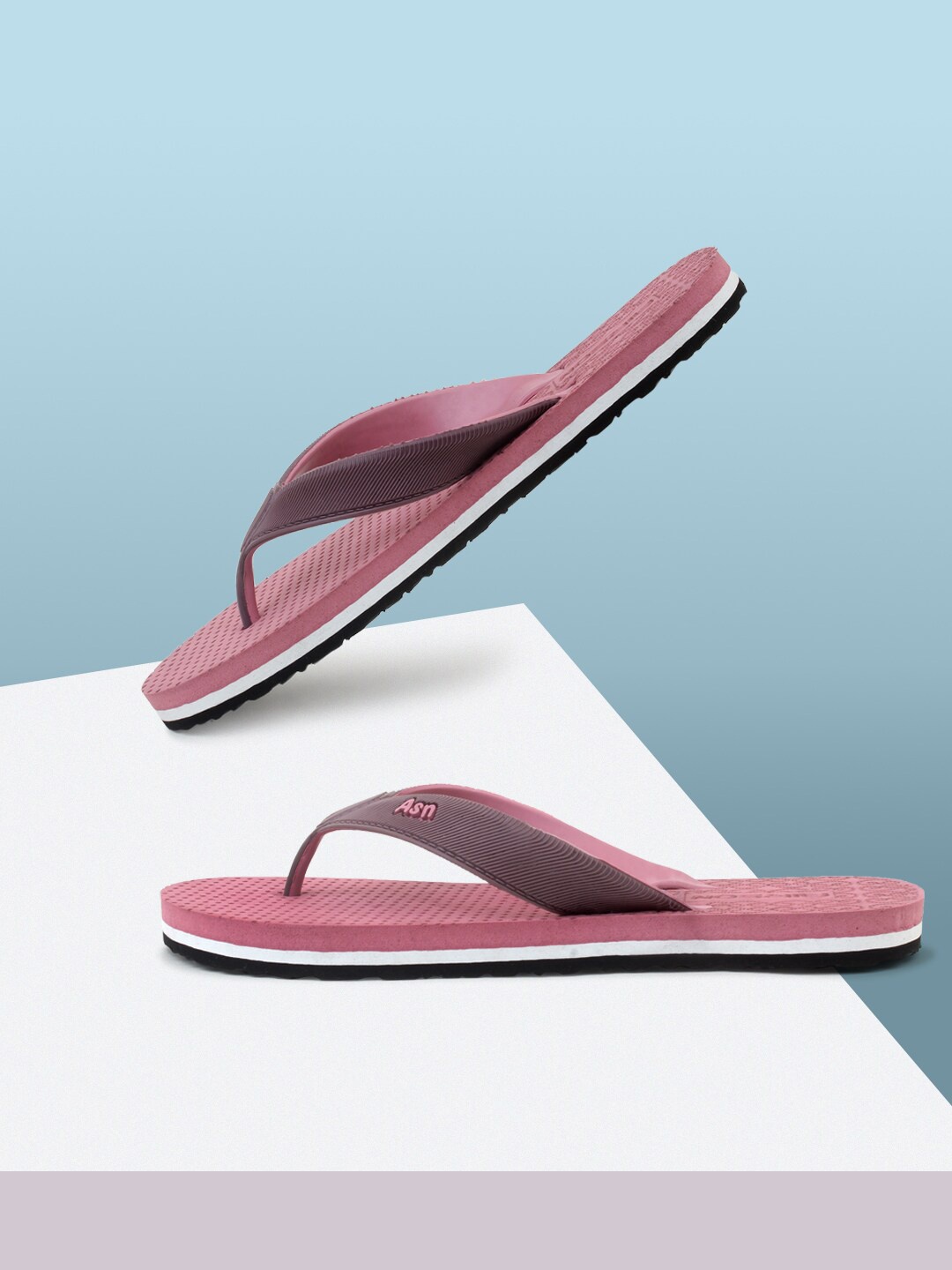 Airson Women Self Design Thong Flip-Flops, Pink