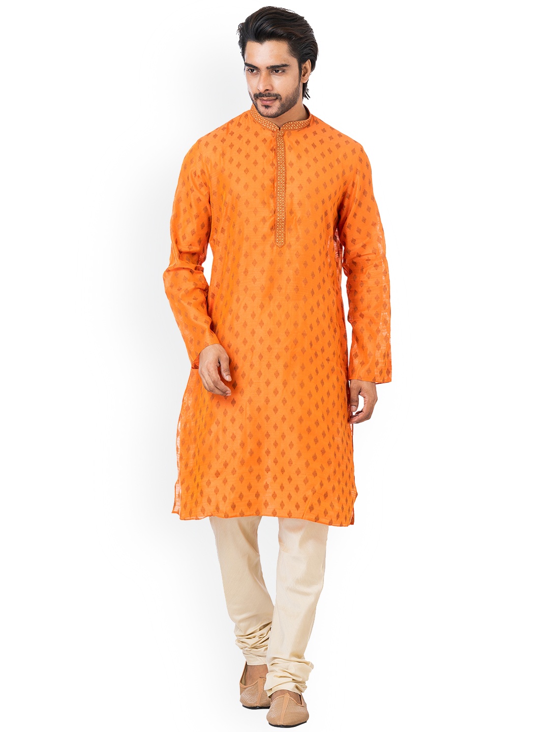 HU - Handcrafted Uniquely Ethnic Motifs Printed Mandarin Collar Cotton Straight Kurta, Orange
HU - Handcrafted Uniquely Ethnic Motifs Printed Mandarin Collar Cotton Straight Kurta, Orange