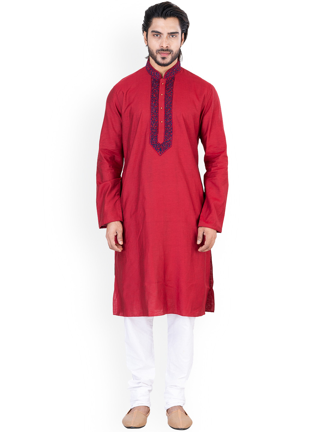 HU - Handcrafted Uniquely Floral Yoke Design Mandarin Collar Linen Straight Kurta, Maroon
HU - Handcrafted Uniquely Floral Yoke Design Mandarin Collar Linen Straight Kurta, Maroon
