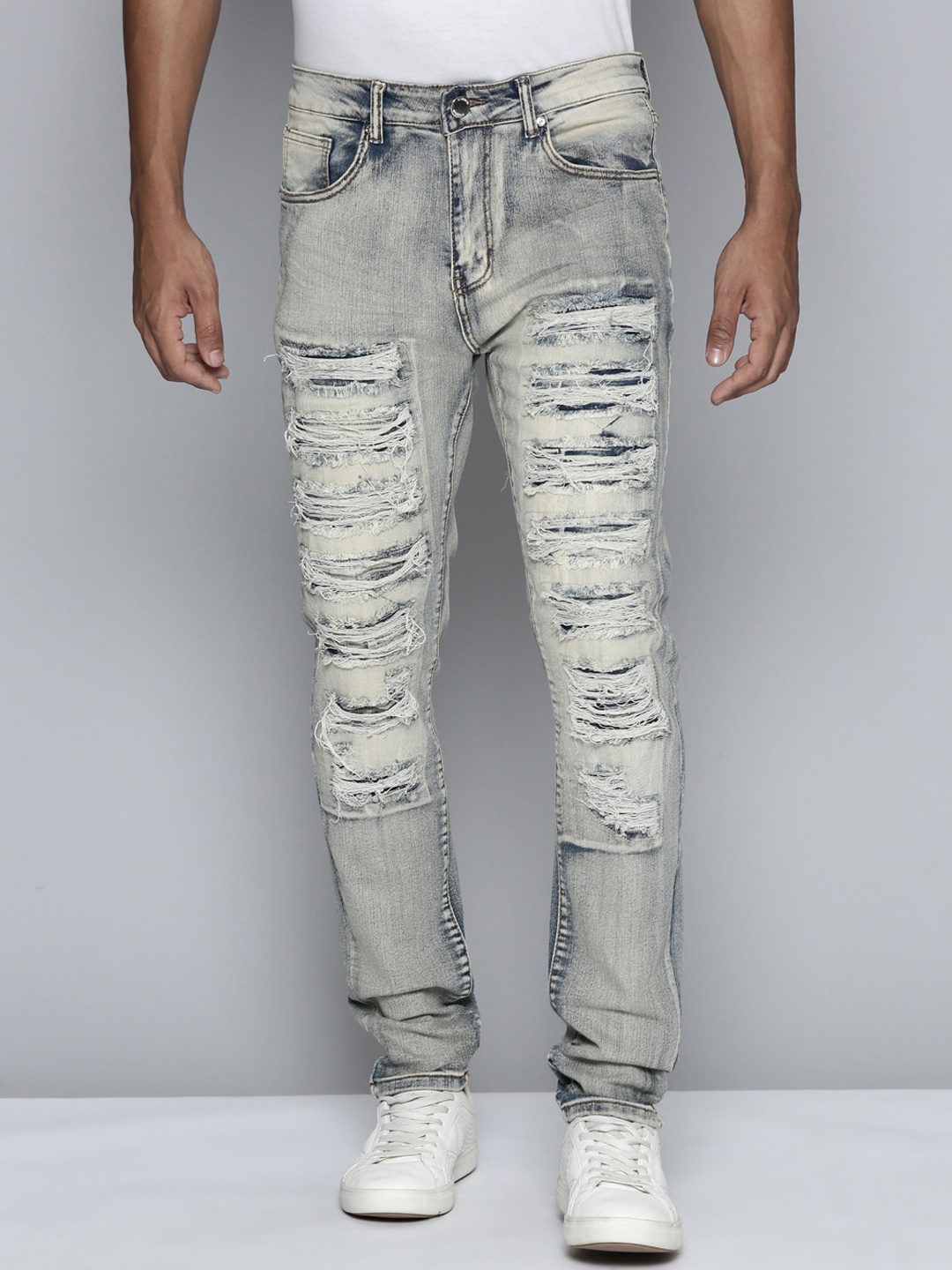 WAIMEA Men Hollywood Skinny Fit Highly Distressed Heavy Fade Stretchable Jeans, Grey
WAIMEA Men Hollywood Skinny Fit Highly Distressed Heavy Fade Stretchable Jeans, Grey
