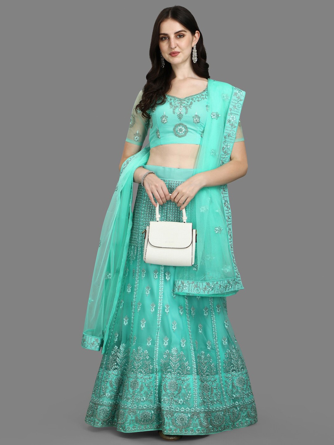 PMD Fashion Embroidered Thread Work Satin Ready to Wear Lehenga & Blouse With Dupatta, Green
PMD Fashion Embroidered Thread Work Satin Ready to Wear Lehenga & Blouse With Dupatta, Green