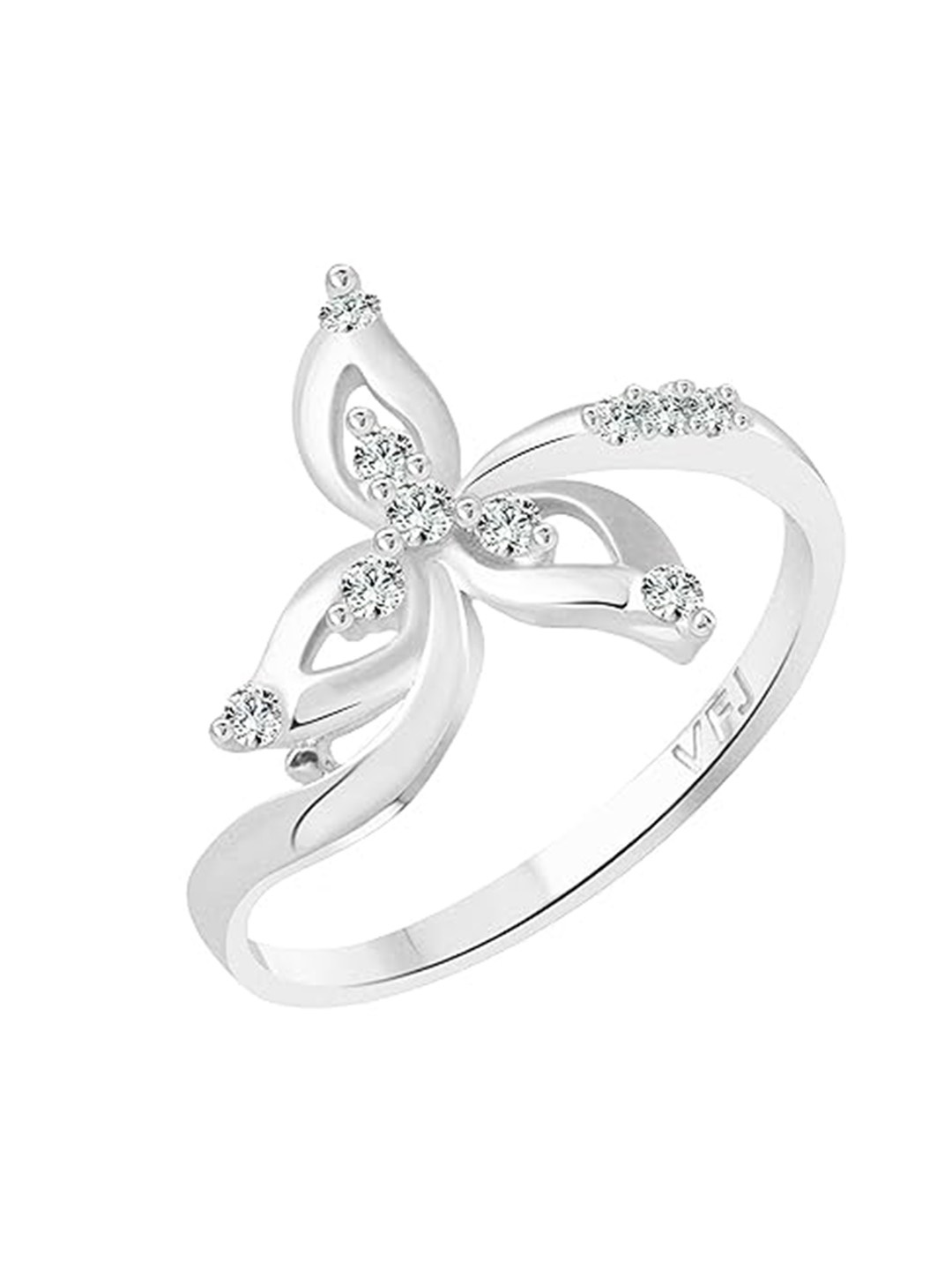 Vighnaharta Rhodium-Plated Shiny Three Leaf CZ Stone-Studded Adjustable Finger Ring, Silver
Vighnaharta Rhodium-Plated Shiny Three Leaf CZ Stone-Studded Adjustable Finger Ring, Silver