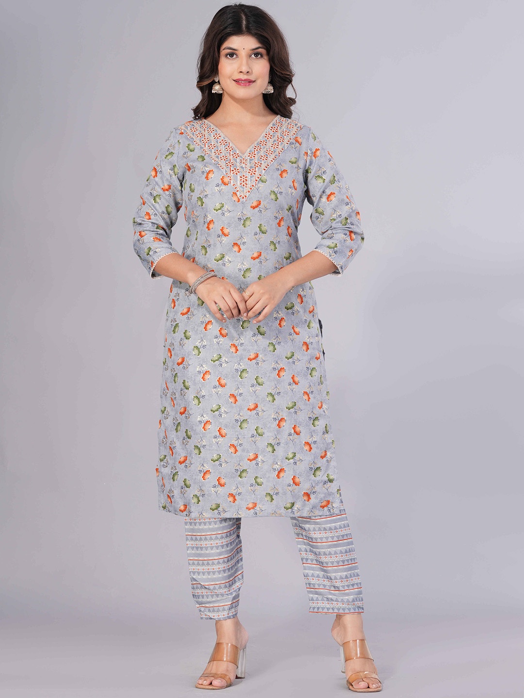 Sanganeri Kurti Floral Printed V-Neck Pure Cotton Kurta With Trousers & Dupatta, Blue
Sanganeri Kurti Floral Printed V-Neck Pure Cotton Kurta With Trousers & Dupatta, Blue