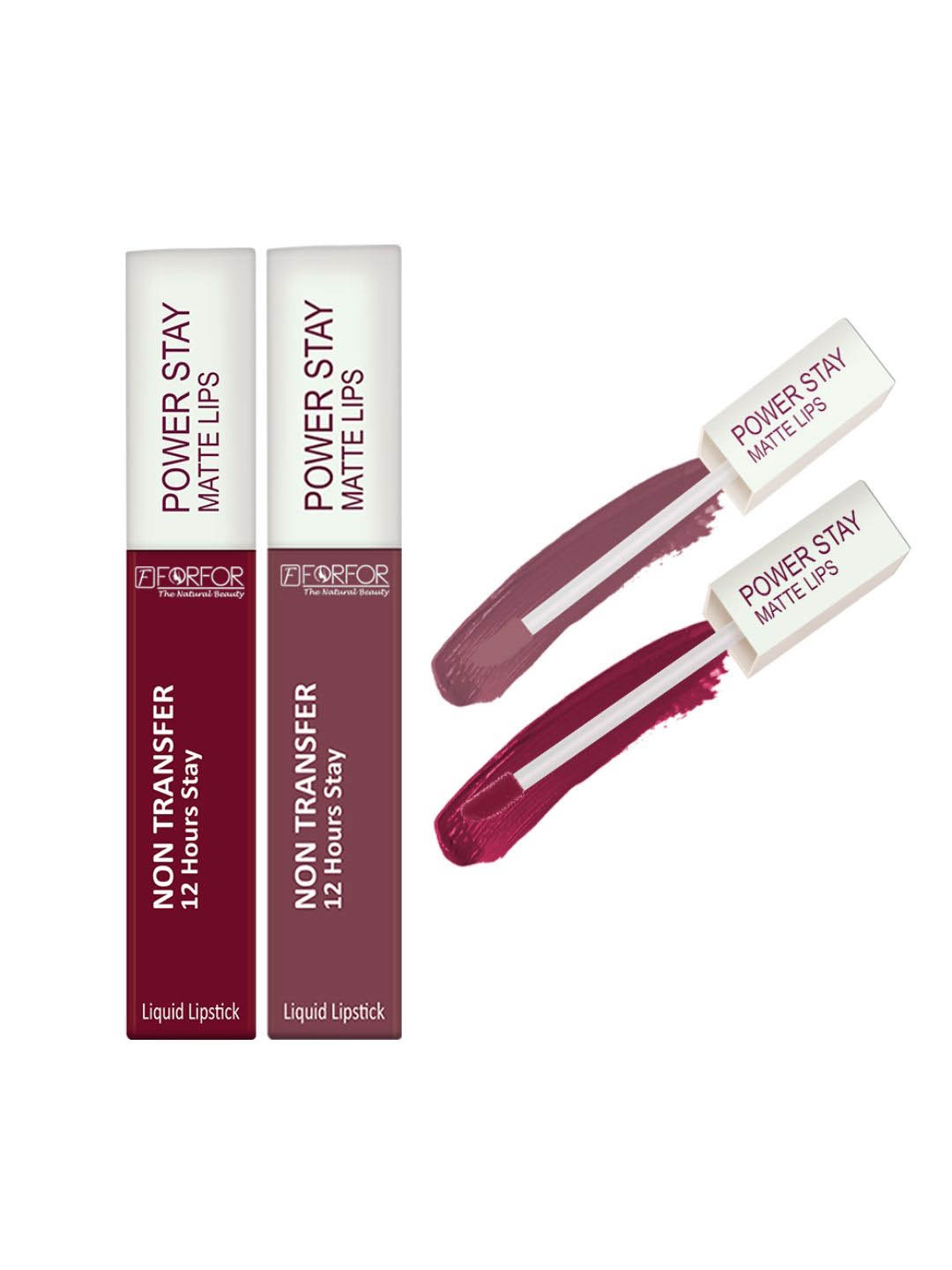 FORFOR Set Of 2 Power Stay Liquid Matte Lipsticks - Bridal Maroon 09 & Mauve Matte 23
FORFOR Set Of 2 Power Stay Liquid Matte Lipsticks - Bridal Maroon 09 & Mauve Matte 23