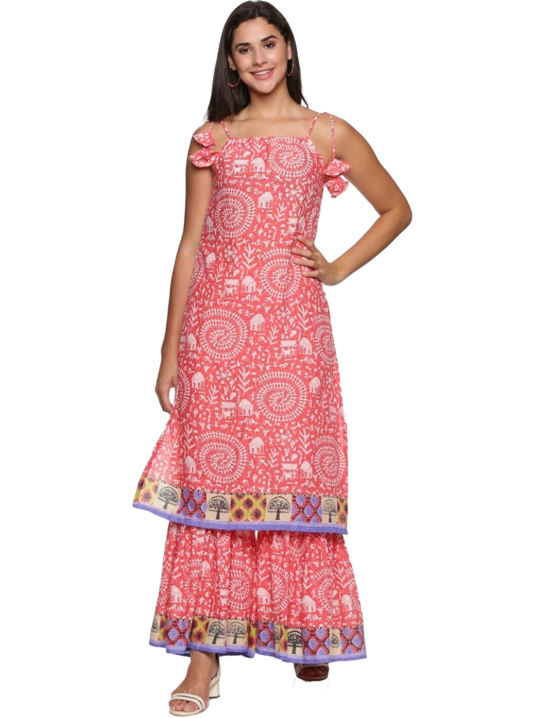 WEAVERS SAGA Ethnic Motifs Printed Regular Pure Cotton Kurta With Sharara, Orange
WEAVERS SAGA Ethnic Motifs Printed Regular Pure Cotton Kurta With Sharara, Orange