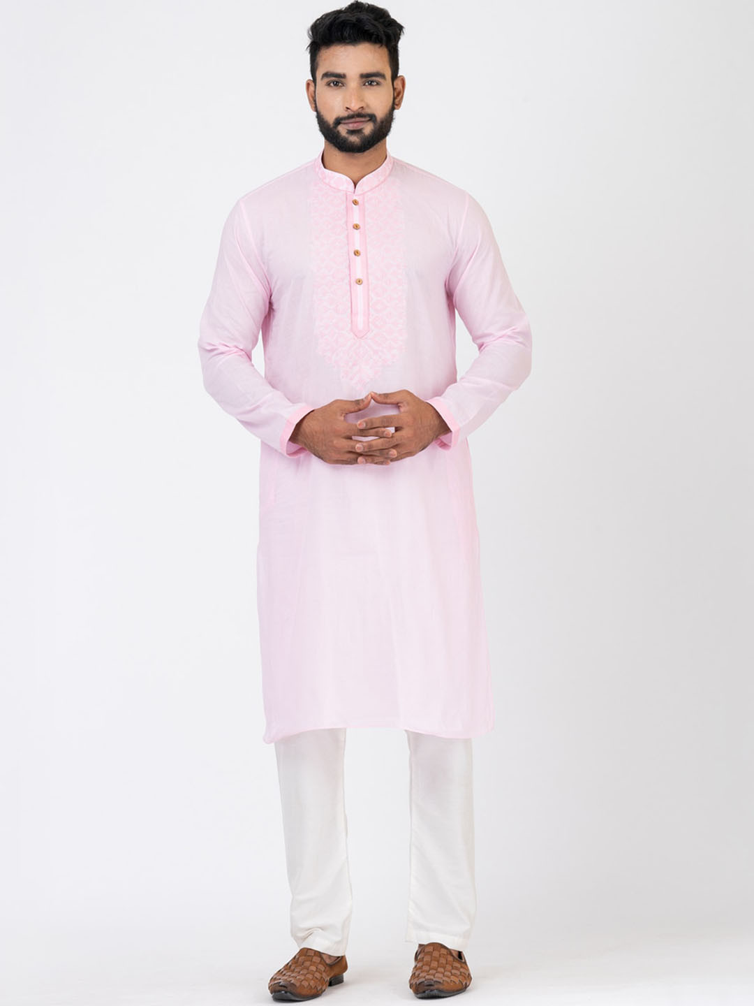 HU - Handcrafted Uniquely Ethnic Motifs Yoke Design Thread Work Kurta With Pyjamas, Pink
HU - Handcrafted Uniquely Ethnic Motifs Yoke Design Thread Work Kurta With Pyjamas, Pink