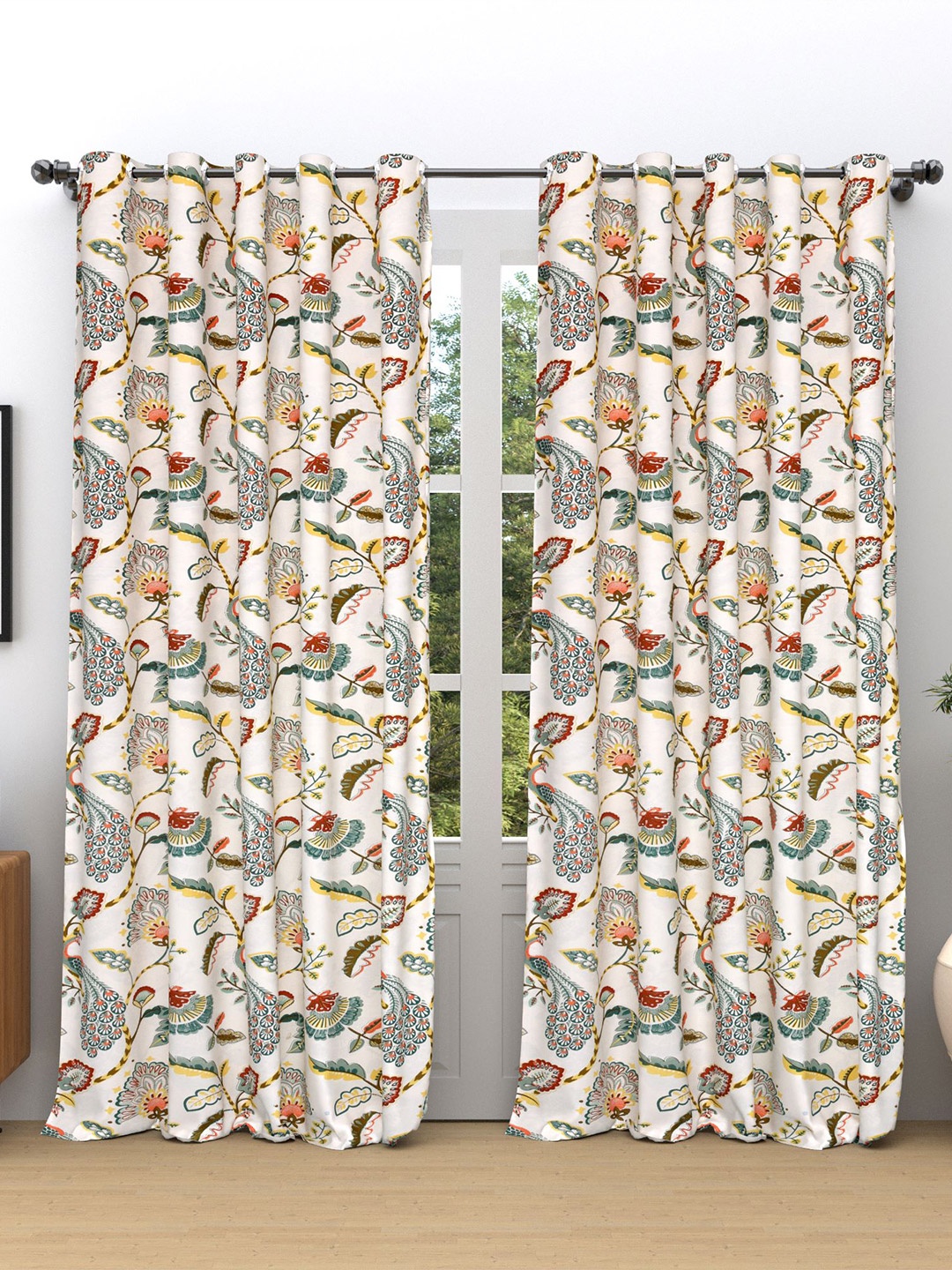 RAASO Cream-Coloured & Green 2 Pieces Ethnic Motifs Cotton Room Darkening Door Curtains
RAASO Cream-Coloured & Green 2 Pieces Ethnic Motifs Cotton Room Darkening Door Curtains