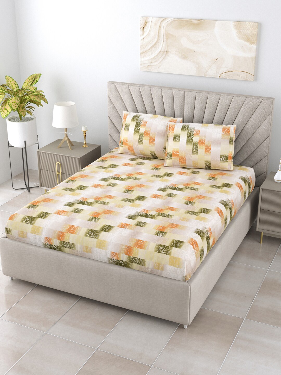 BOMBAY DYEING Allure Green Pure Cotton 120 TC Super King Bedsheet with 2 Pillow Covers
BOMBAY DYEING Allure Green Pure Cotton 120 TC Super King Bedsheet with 2 Pillow Covers