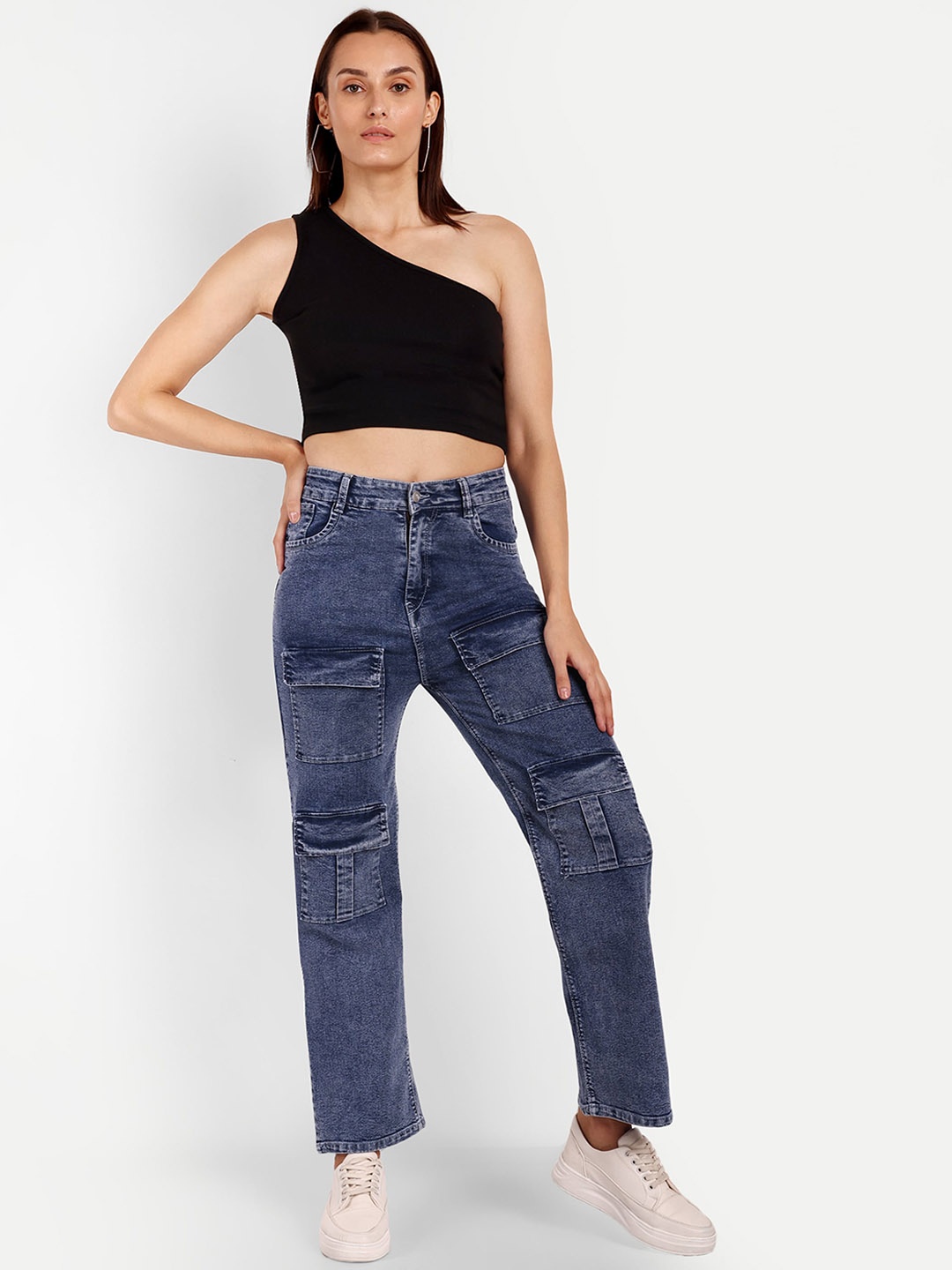 BROADSTAR Women Smart Wide Leg High-Rise Clean Look Heavy Fade Stretchable Jeans, Blue
BROADSTAR Women Smart Wide Leg High-Rise Clean Look Heavy Fade Stretchable Jeans, Blue