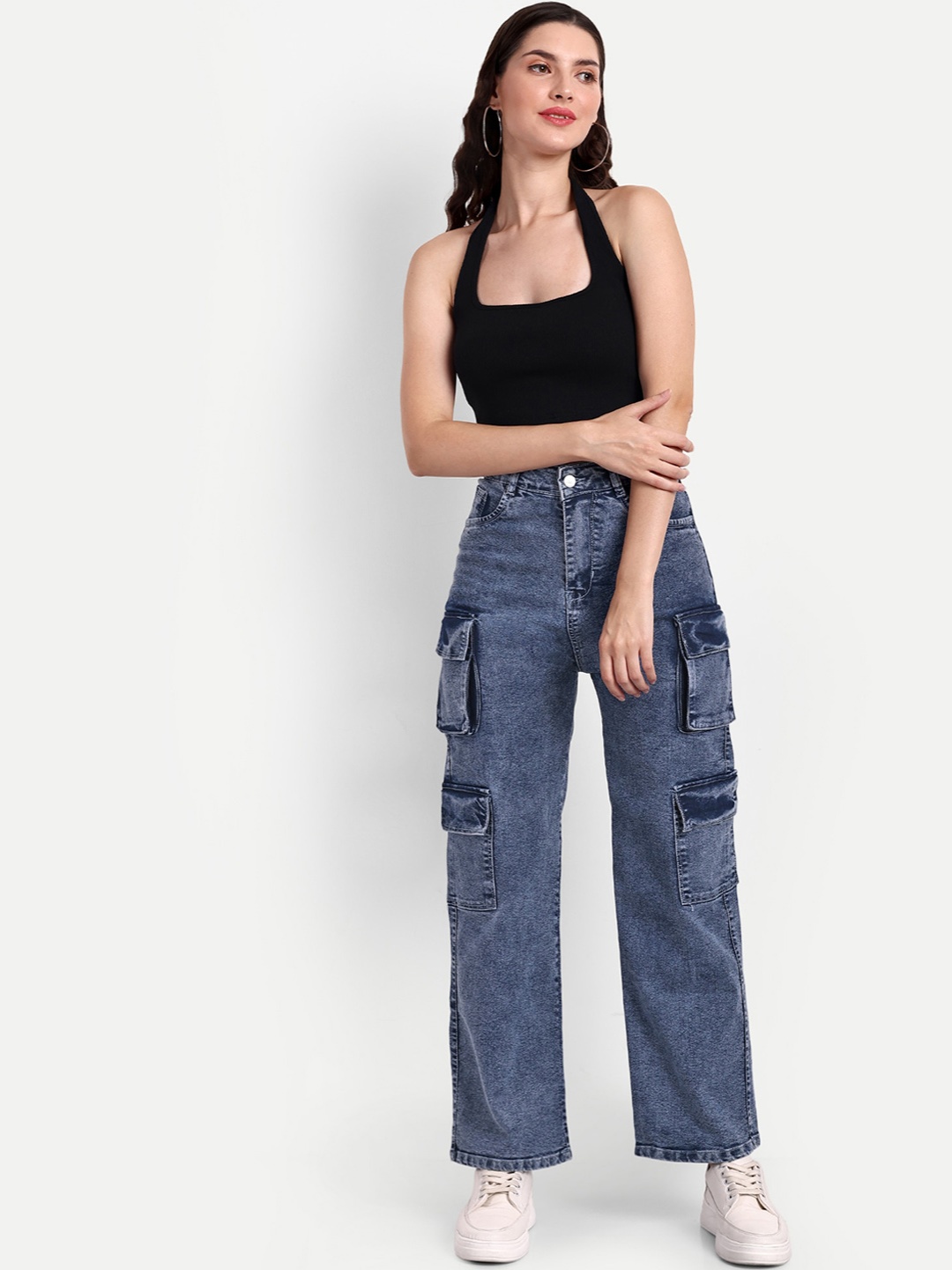 BROADSTAR Women Smart Wide Leg High-Rise Clean Look Heavy Fade Stretchable Jeans, Blue
BROADSTAR Women Smart Wide Leg High-Rise Clean Look Heavy Fade Stretchable Jeans, Blue