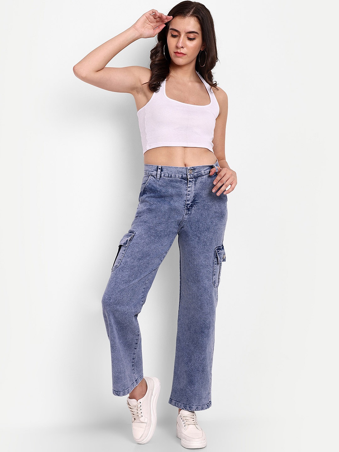 Next One Women Smart Wide Leg High-Rise Clean Look Heavy Fade Stretchable Jeans, Navy blue
Next One Women Smart Wide Leg High-Rise Clean Look Heavy Fade Stretchable Jeans, Navy blue