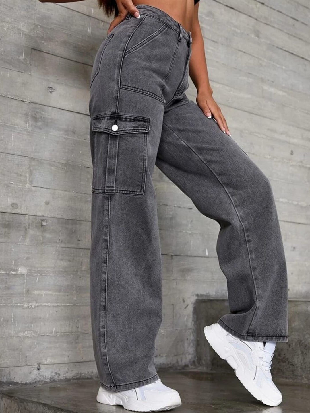 Next One Women Smart Wide Leg High Rise Light Fade Clean Look Stretchable Jeans, Grey
Next One Women Smart Wide Leg High Rise Light Fade Clean Look Stretchable Jeans, Grey