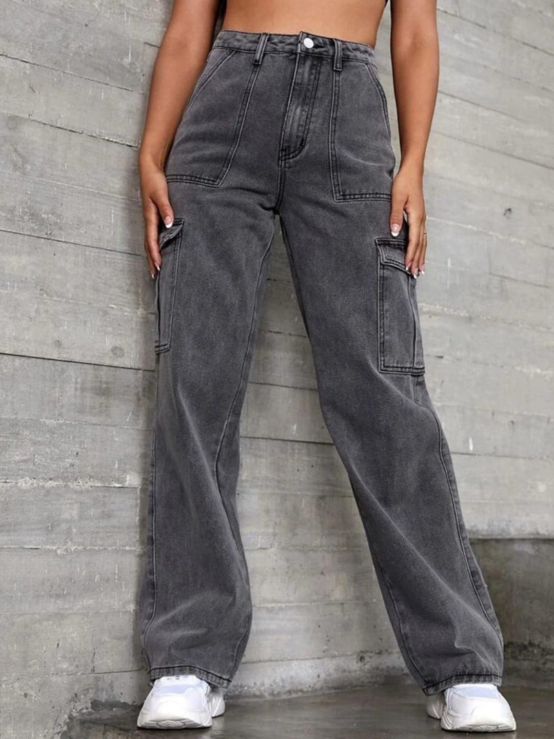 Next One Women Grey Smart Wide Leg High-Rise Clean Look Heavy Fade Stretchable Jeans
Next One Women Grey Smart Wide Leg High-Rise Clean Look Heavy Fade Stretchable Jeans