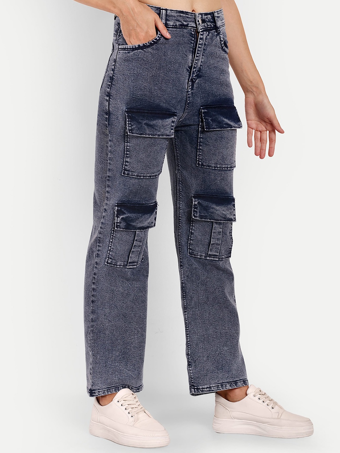 Next One Women Smart Wide Leg High-Rise Clean Look Heavy Fade Stretchable Jeans, Navy blue
Next One Women Smart Wide Leg High-Rise Clean Look Heavy Fade Stretchable Jeans, Navy blue