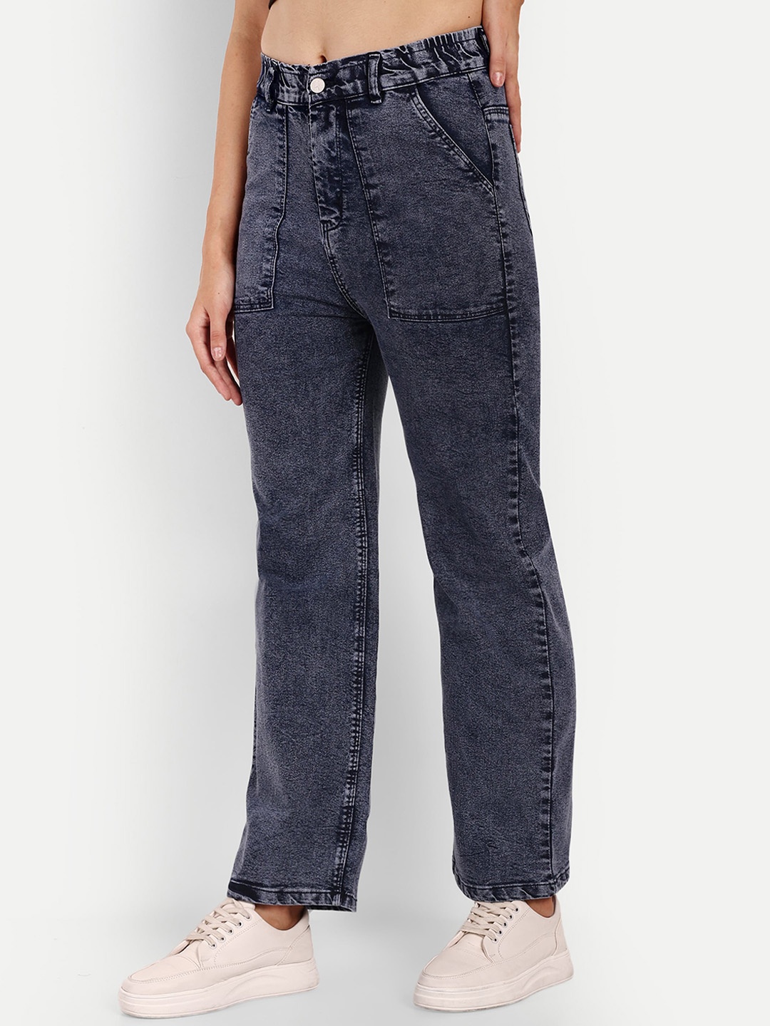 Next One Women Smart Wide Leg High-Rise Heavy Fade Stretchable Cotton Jeans, Navy blue
Next One Women Smart Wide Leg High-Rise Heavy Fade Stretchable Cotton Jeans, Navy blue