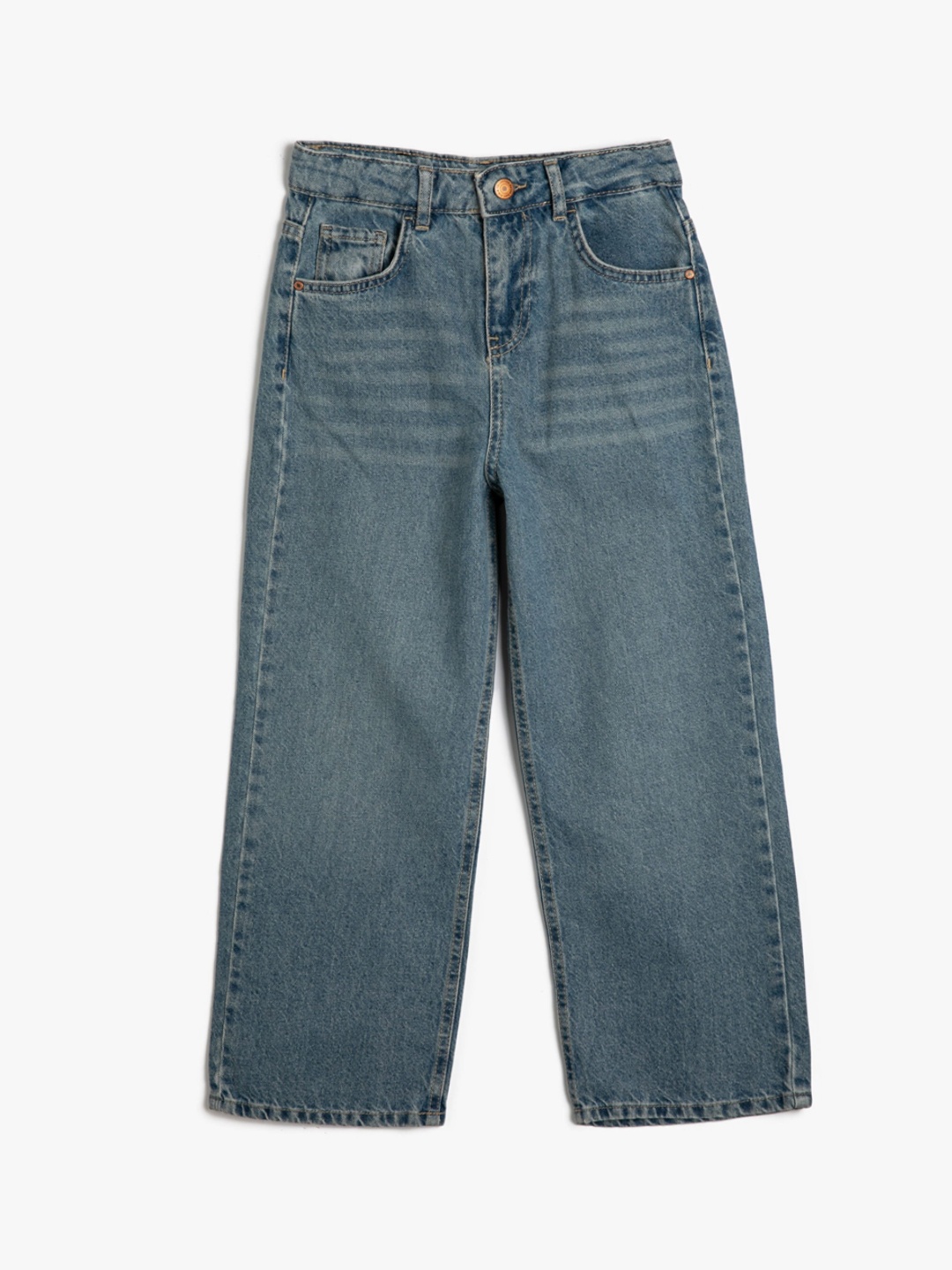 Koton Girls Mid-Rise Clean Look Light Fade Whiskers and Chevrons Stretchable Jeans, Blue
Koton Girls Mid-Rise Clean Look Light Fade Whiskers and Chevrons Stretchable Jeans, Blue