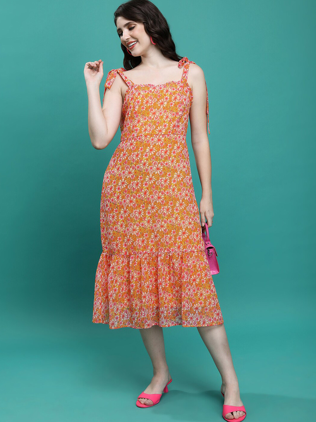 Tokyo Talkies Floral Print A-Line Midi Dress, Pink
Tokyo Talkies Floral Print A-Line Midi Dress, Pink