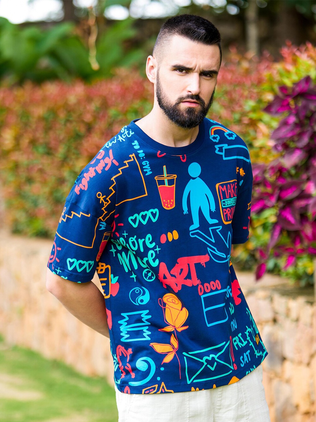 Stormborn Graphic Printed Drop-Shoulder Sleeves Oversized Pure Cotton Casual T-Shirt, Navy blue
Stormborn Graphic Printed Drop-Shoulder Sleeves Oversized Pure Cotton Casual T-Shirt, Navy blue