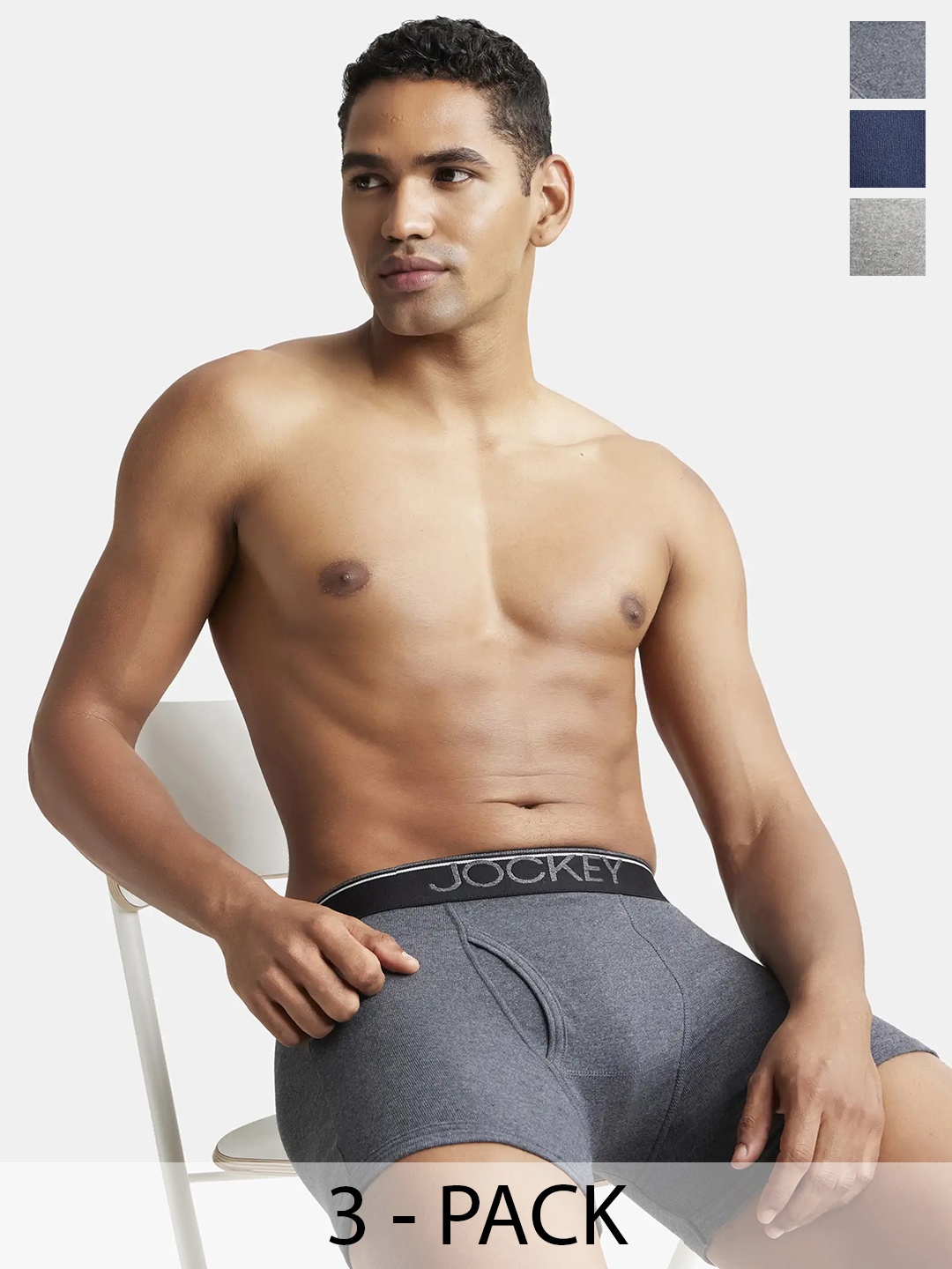 Jockey Pack of 3 Super Combed Cotton Rib Boxer Brief with Ultrasoft Waistband-8009, Navy blue
Jockey Pack of 3 Super Combed Cotton Rib Boxer Brief with Ultrasoft Waistband-8009, Navy blue