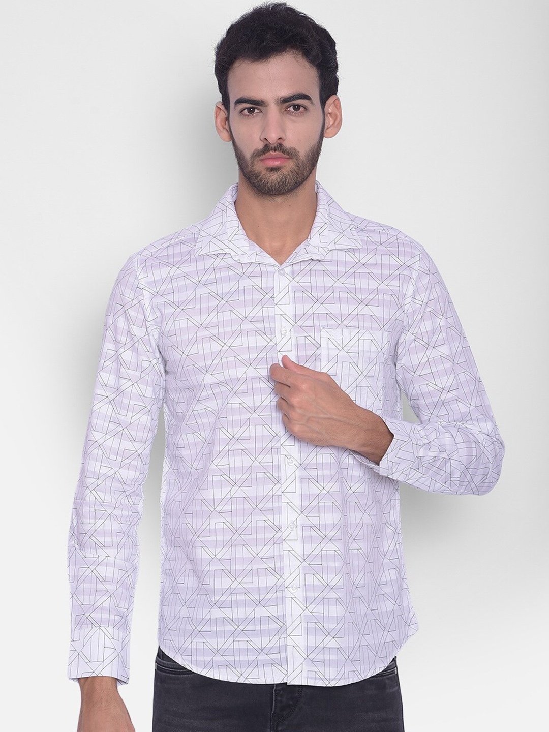 Crimsoune Club Slim Fit Geometric Printed Spread Collar Cotton Casual Shirt, White
Crimsoune Club Slim Fit Geometric Printed Spread Collar Cotton Casual Shirt, White