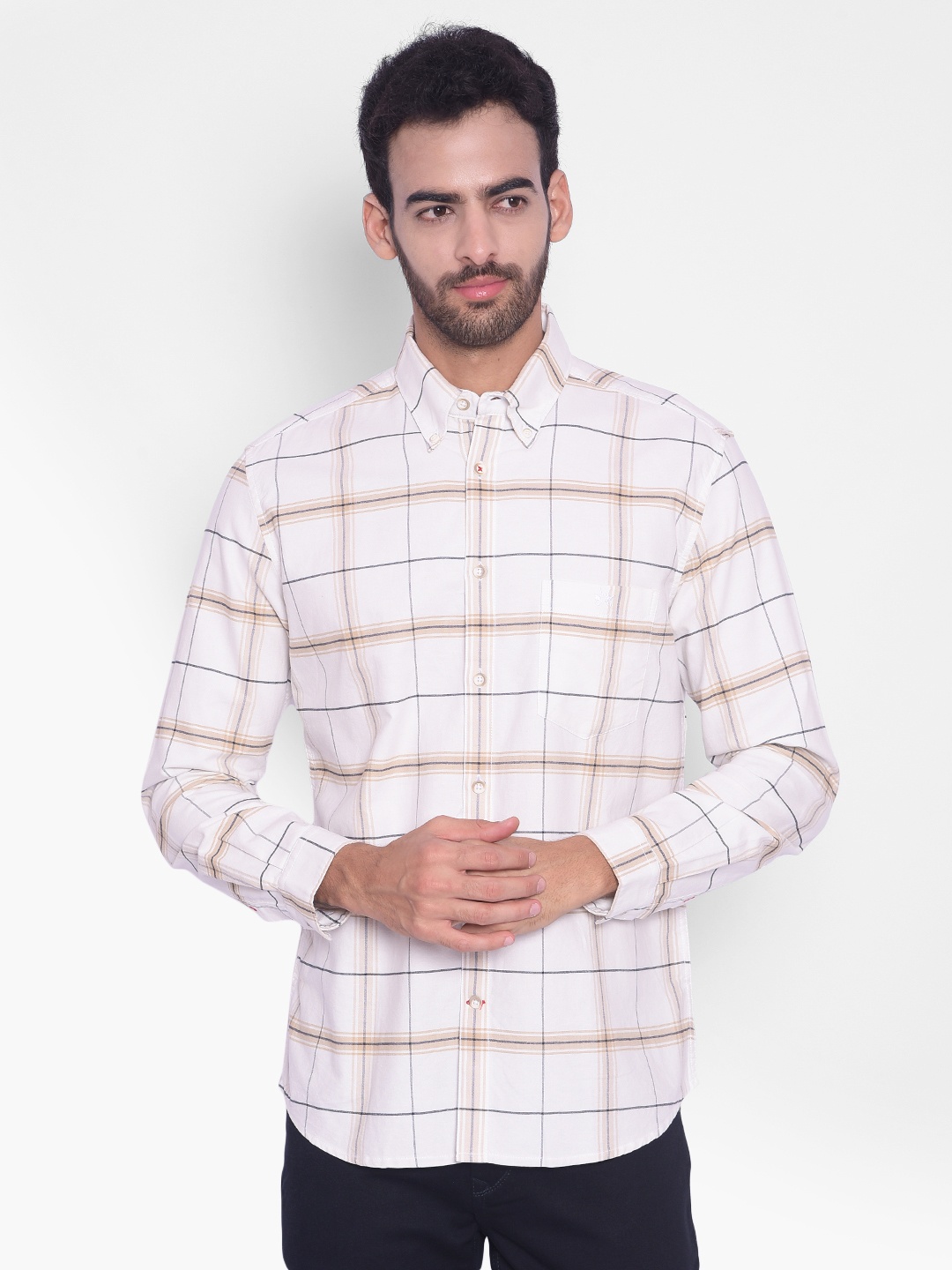 Crimsoune Club Slim Fit Windowpane Checked Button-Down Collar Opaque Casual Shirt, White
Crimsoune Club Slim Fit Windowpane Checked Button-Down Collar Opaque Casual Shirt, White