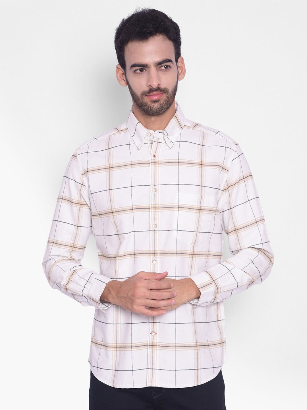 Crimsoune Club Checked Slim Fit Classic Cotton Button-Down Collar Casual Shirt, White
Crimsoune Club Checked Slim Fit Classic Cotton Button-Down Collar Casual Shirt, White