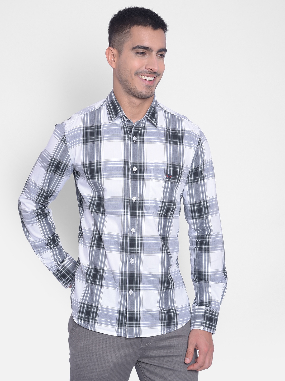 Crimsoune Club Spread Collar Slim Fit Tartan Checked Casual Cotton Shirt, White
Crimsoune Club Spread Collar Slim Fit Tartan Checked Casual Cotton Shirt, White