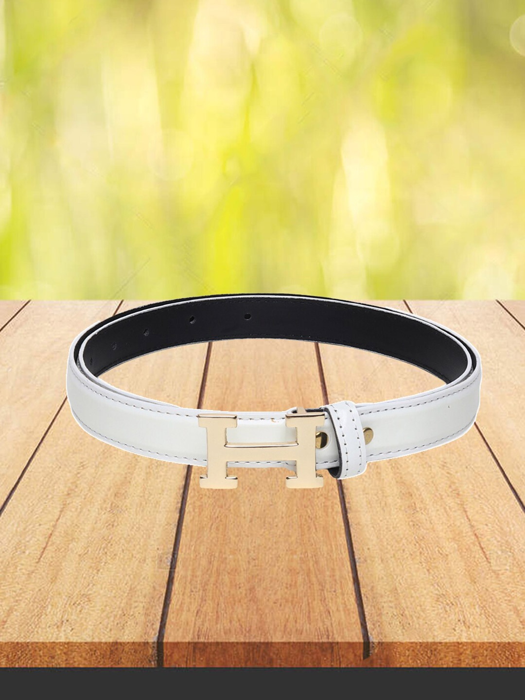 The Roadster Lifestyle Co. Women Push Pin Slim Belt, White