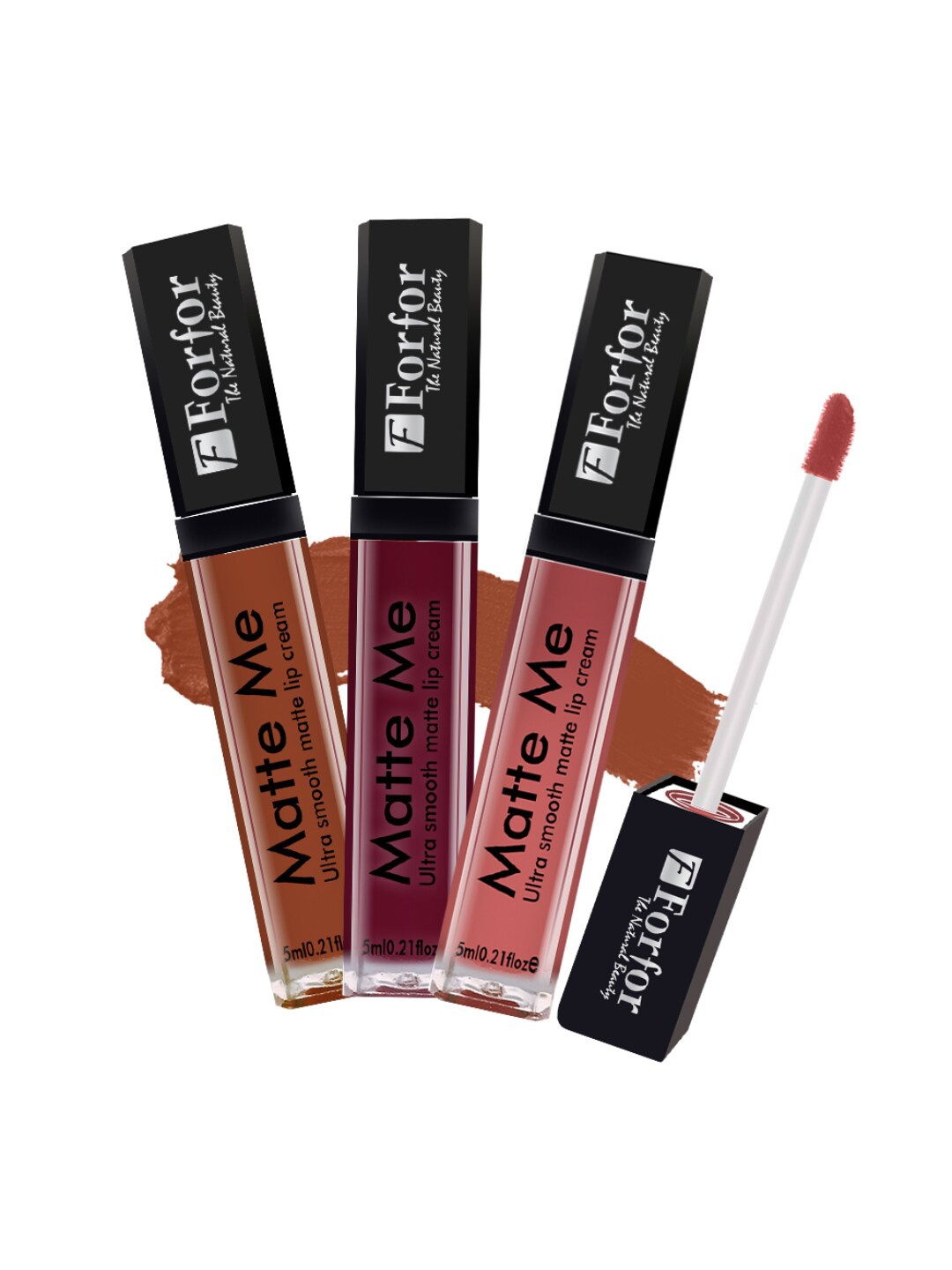 FORFOR Matte Me Set Of 3 Ultra Smooth Matte Liquid Lipstick - 5ml Each - 116-119-121, Brown
FORFOR Matte Me Set Of 3 Ultra Smooth Matte Liquid Lipstick - 5ml Each - 116-119-121, Brown