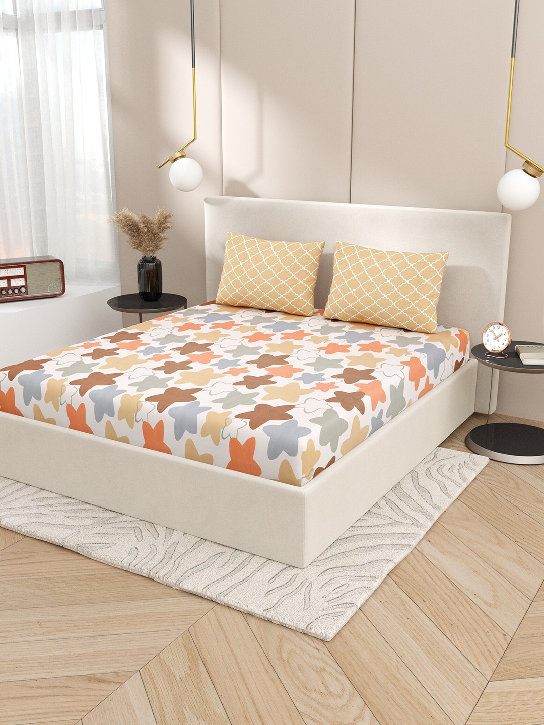 EasyGoods Atlanta Orange & White Geometric 250 TC King Bedsheet With 2 Pillow Covers
EasyGoods Atlanta Orange & White Geometric 250 TC King Bedsheet With 2 Pillow Covers