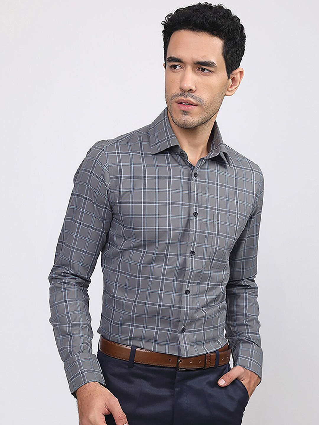 LOUIS STITCH Comfort Tartan Checked Spread Collar Chest Pocket Cotton Formal Shirt, Grey
LOUIS STITCH Comfort Tartan Checked Spread Collar Chest Pocket Cotton Formal Shirt, Grey