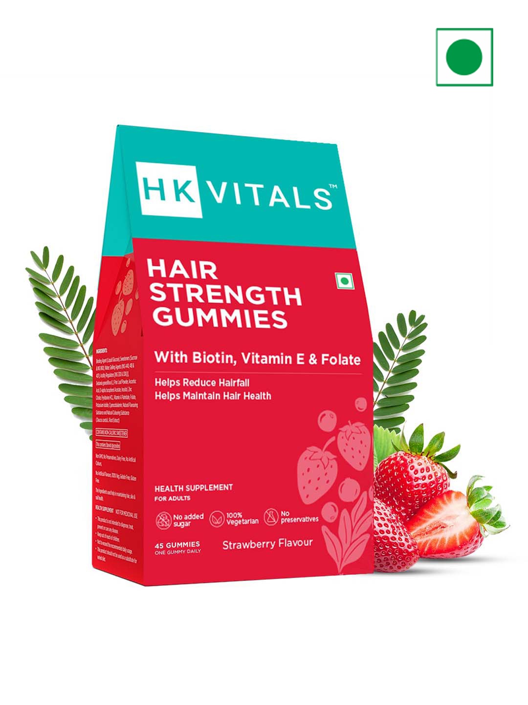HK VITALS Biotin Gummies for Hair Strength with Zinc & Strawberry - 45 Gummies, Red
HK VITALS Biotin Gummies for Hair Strength with Zinc & Strawberry - 45 Gummies, Red