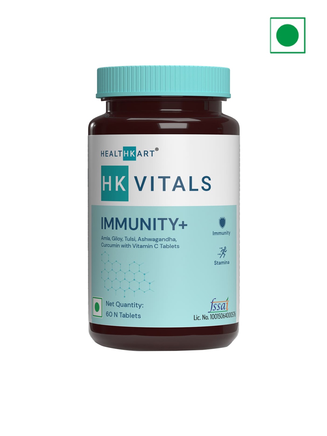 HK VITALS Immunity+ Amla Giloy Ashwagandha Curcumin & Vitamin C Tablets - 60 Tablets, White
HK VITALS Immunity+ Amla Giloy Ashwagandha Curcumin & Vitamin C Tablets - 60 Tablets, White