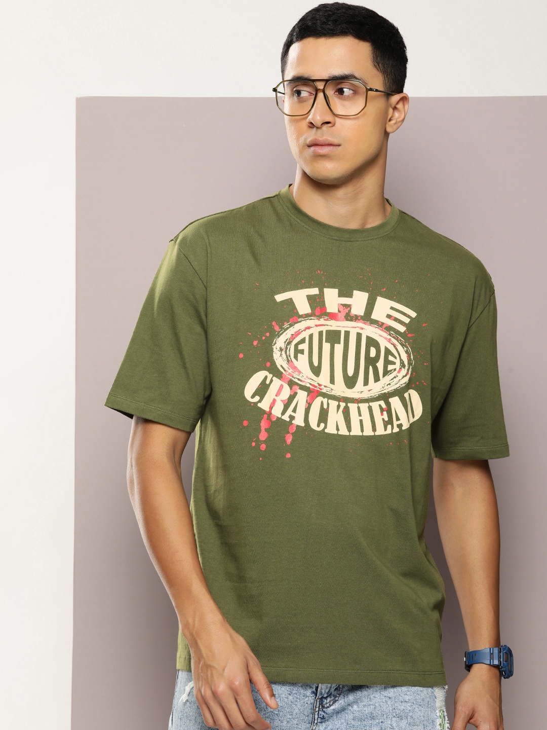 Kook N Keech Graphic Printed Drop-Shoulder Sleeves Pure Cotton Oversized T-shirt, Olive
Kook N Keech Graphic Printed Drop-Shoulder Sleeves Pure Cotton Oversized T-shirt, Olive