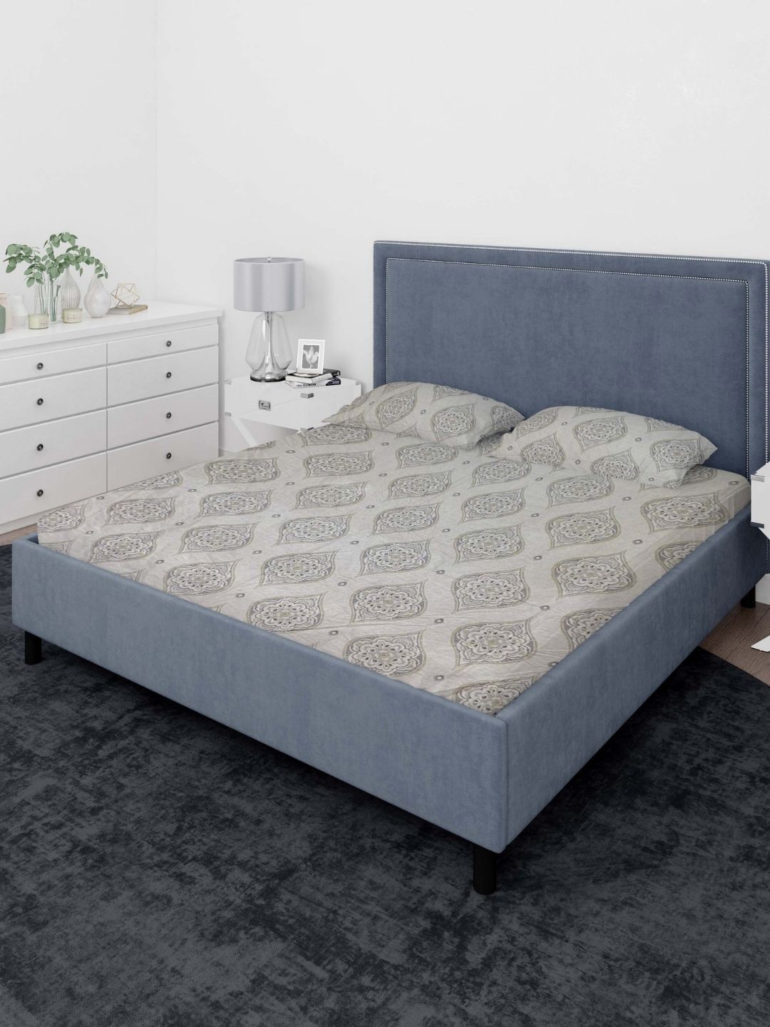 Sleeping Owls- because your sleep matters Grey Print 140 TC King Bedsheet & Pillow Covers
Sleeping Owls- because your sleep matters Grey Print 140 TC King Bedsheet & Pillow Covers
