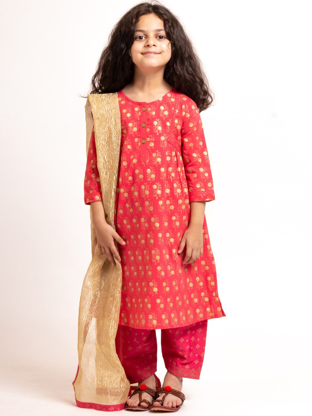 My Little Lambs Girls Ethnic Motifs Printed A-Line Kurta & Salwar With Dupatta, Pink
My Little Lambs Girls Ethnic Motifs Printed A-Line Kurta & Salwar With Dupatta, Pink