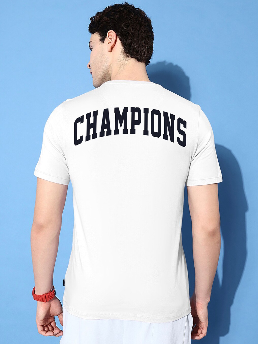 Harvard White Typography Printed Casual Pure Cotton T-shirt